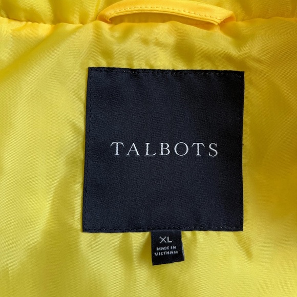 TALBOTS || Brown and Yellow Womans XL Puffer jacket - Picture 3 of 6